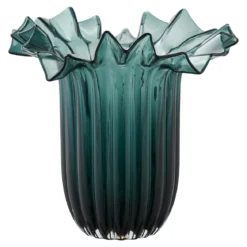 Vase Norelia - edle Glasvase in dunkelgrün