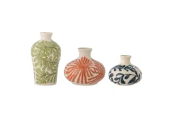 Vasenset (3-teilig) „Flower Dream“ – aus Steingut