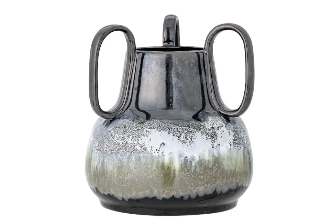 Vase „Obsidia“ – Steingut in Schwarz