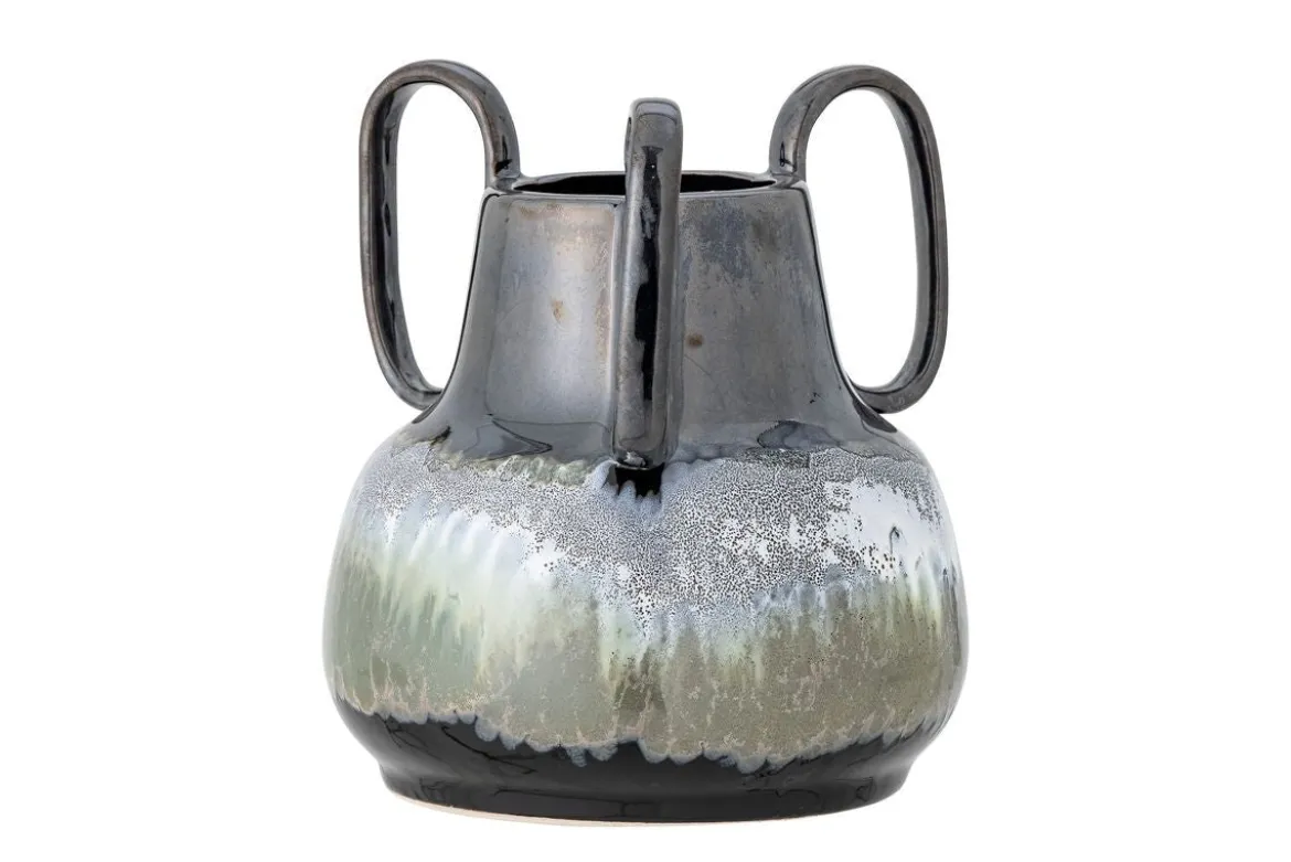 Vase „Obsidia“ – Steingut in Schwarz