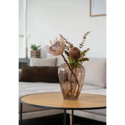 Vase „Oliviera“ – Rauchbraunes Glas
