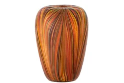 Vase „Orange Sun“ – Streifendesign aus Glas