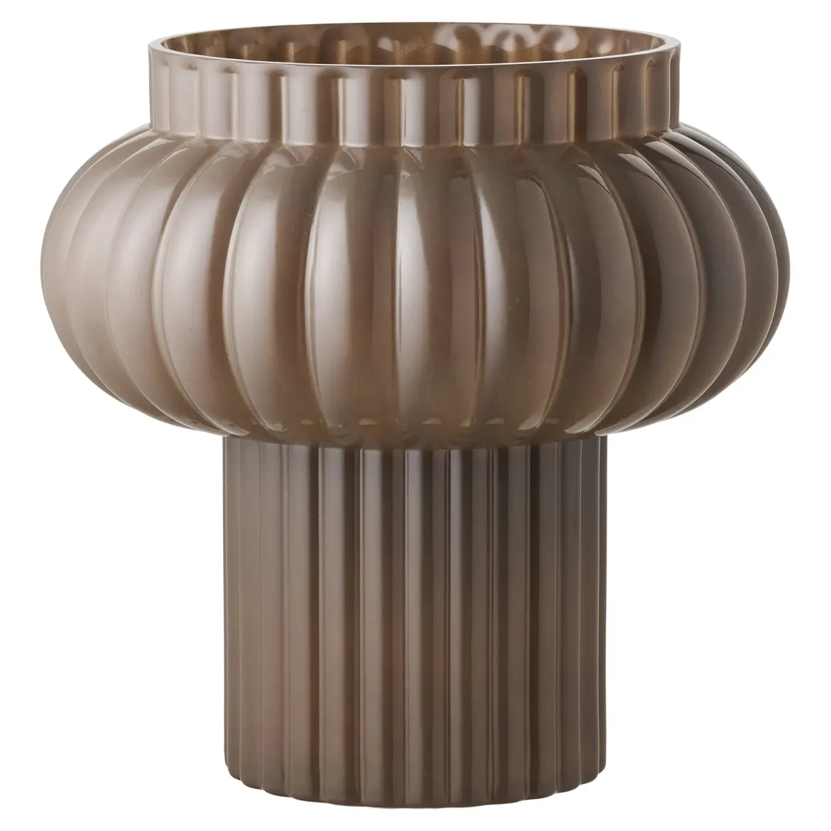 Vase „Orion“ – Mundgeblasenes Glas in Braun