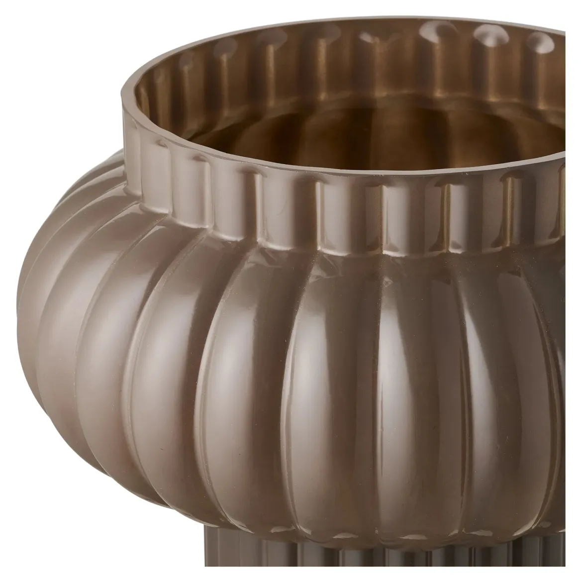 Vase „Orion“ – Mundgeblasenes Glas in Braun