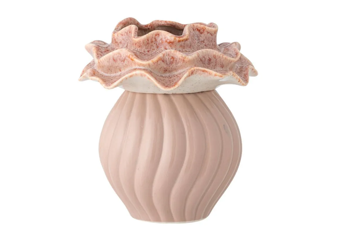 Vase „Rosélia“ – Roséfarbenes Steingut
