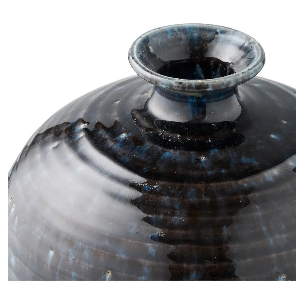 Vase Serevia – edle Keramikvase in Dunkelblau