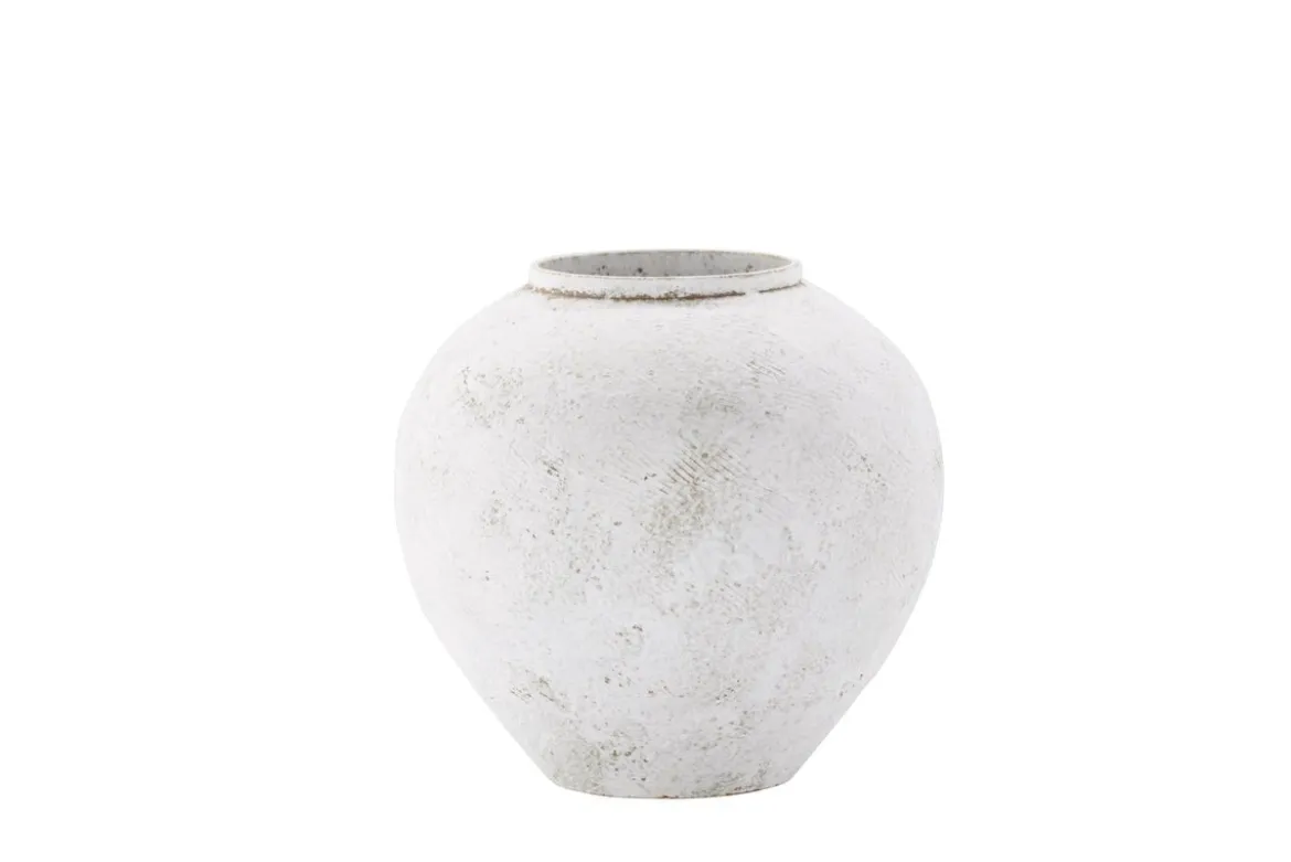 Vase „Sferra“ Ø 25 cm – Beige mit Struktur