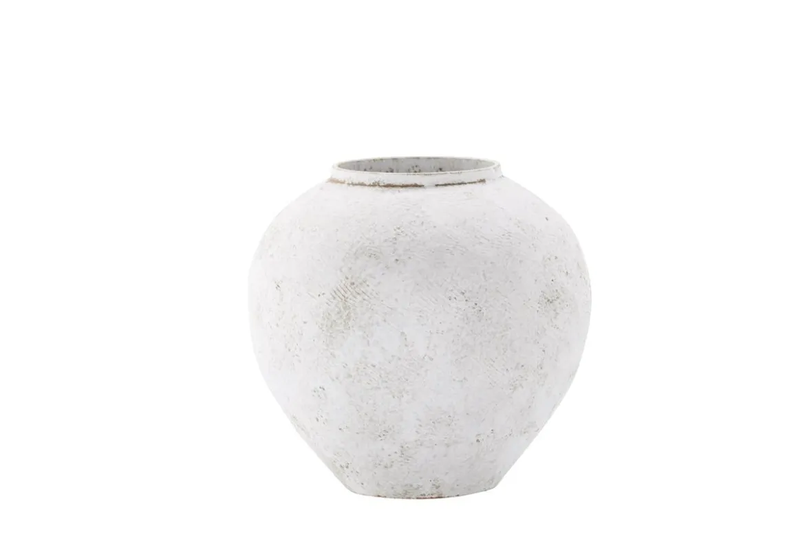 Vase „Sferra“ Ø 25 cm – Beige mit Struktur