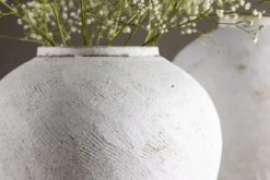 Vase „Sferra“ Ø 25 cm – Beige mit Struktur