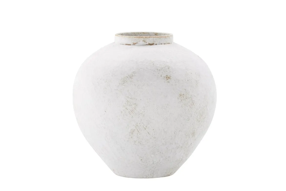 Vase „Sferra“ Ø 28 cm – Beige mit Struktur