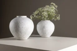 Vase „Sferra“ Ø 28 cm – Beige mit Struktur