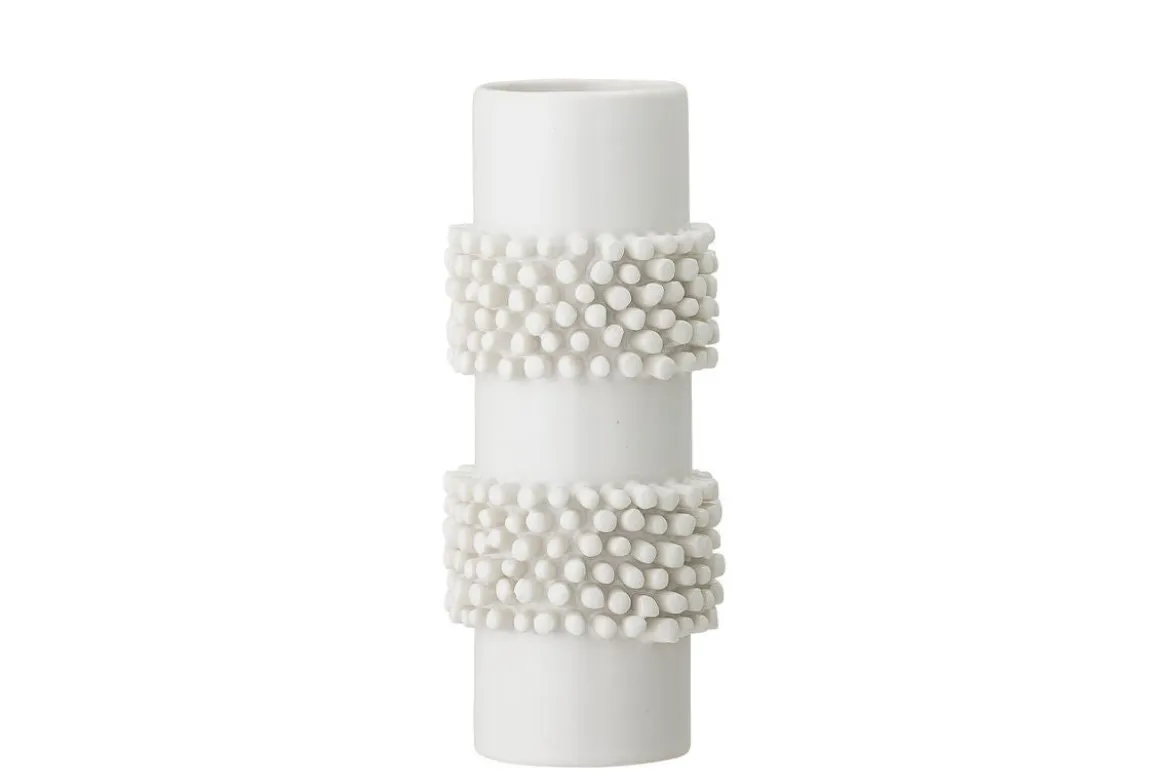 Vase "Snow" - weiße Steingutvase
