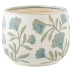 Vase Solvira - aus Keramik mit Blumenmotiv