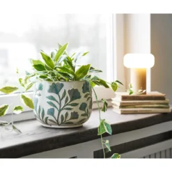 Vase Solvira - aus Keramik mit Blumenmotiv