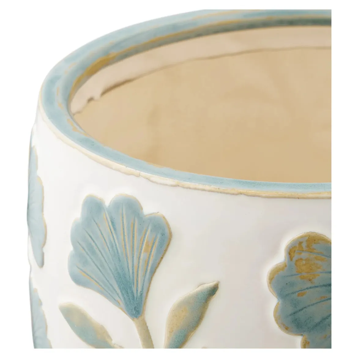 Vase Solvira - aus Keramik mit Blumenmotiv