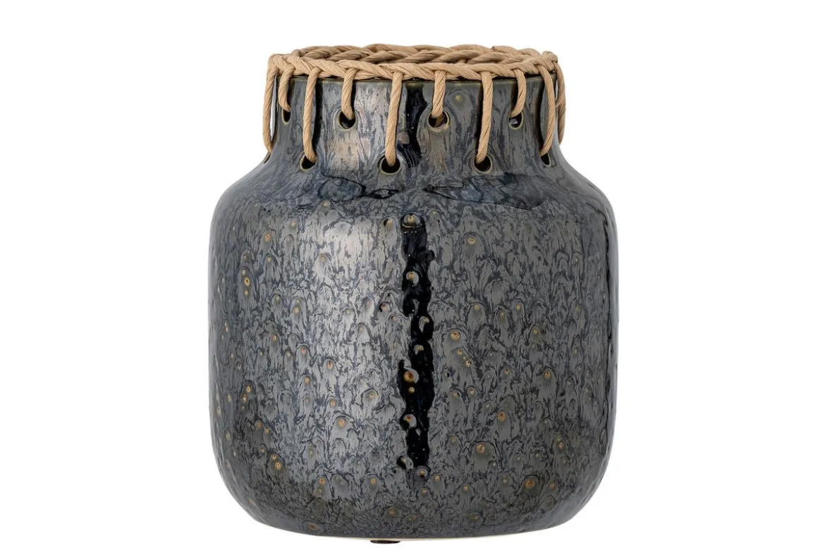 Vase "Stranger" - grau melierte Keramikvase mit Detail