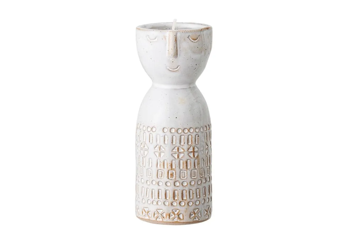 Vase Yara - Weiß, aus Steingut