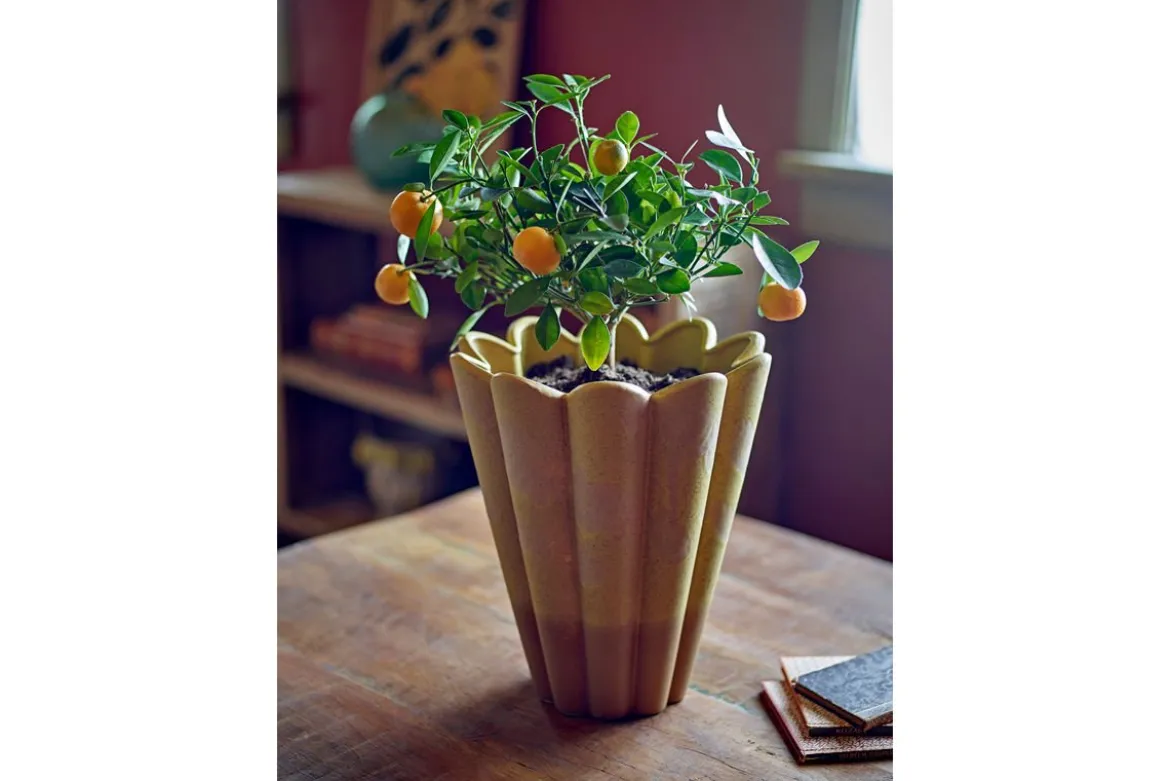 Vase „Yellow Brülé“ – aus Steingut