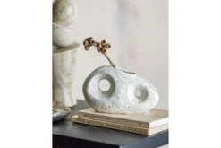 Vase Zola - Weiß, aus Steingut, breit