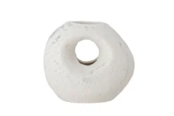 Vase Zola - Weiß, aus Steingut, ründlich