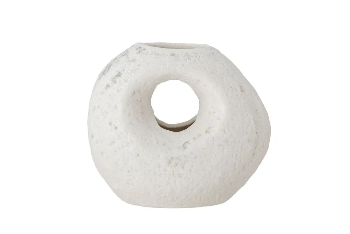 Vase Zola - Weiß, aus Steingut, ründlich