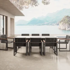 Vayla Dining – Esstisch-Set mit 8 Sesseln & Tisch in Betonoptik | Aevora™ Kollektion
