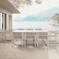 Vayla Dining – Esstisch-Set mit 8 Sesseln & Tisch in Betonoptik | Aevora™ Kollektion