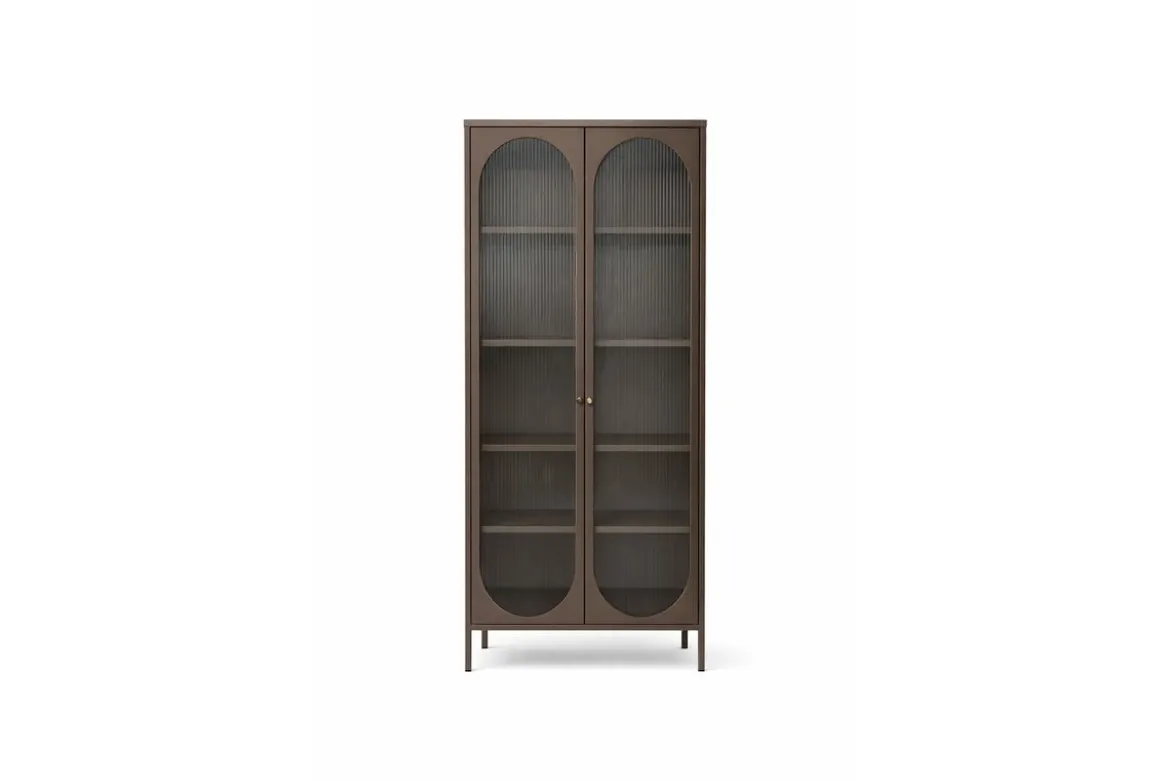 Vitrine Belano - Mit 2 Türen und Wellenglas
