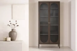Vitrine Belano - Mit 2 Türen und Wellenglas