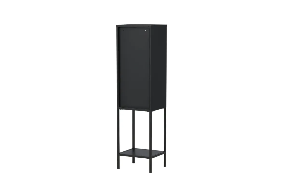 Vitrine Tero - in Schwarz mit Glasfront
