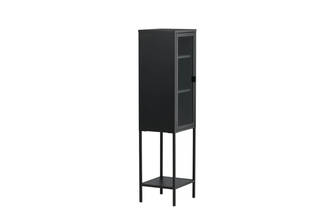 Vitrine Tero - in Schwarz mit Glasfront