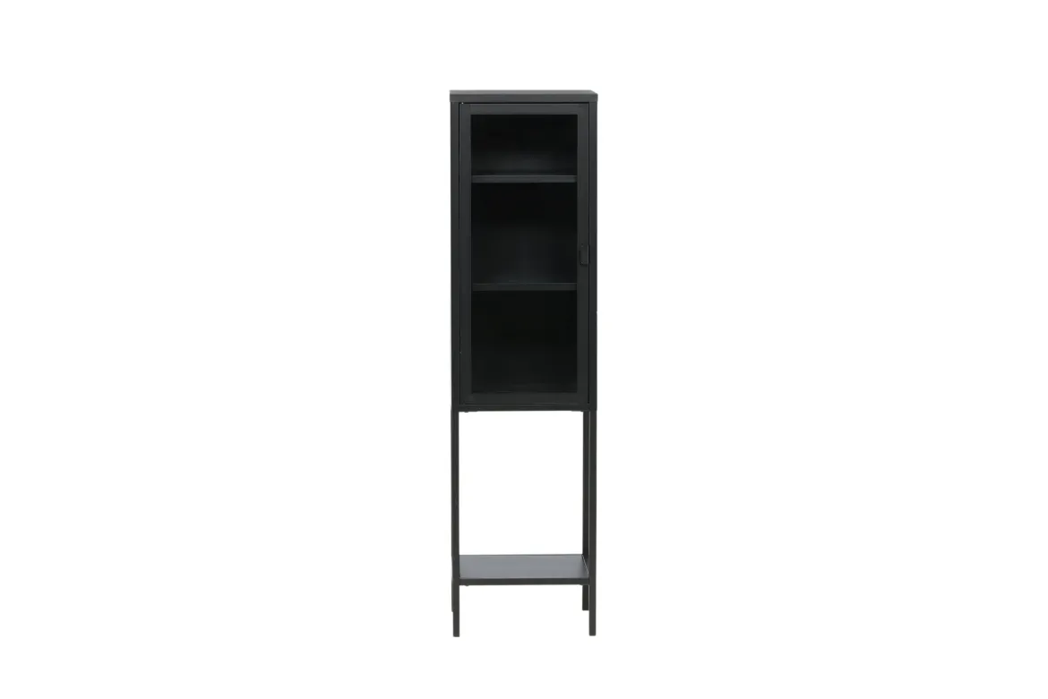 Vitrine Tero - in Schwarz mit Glasfront