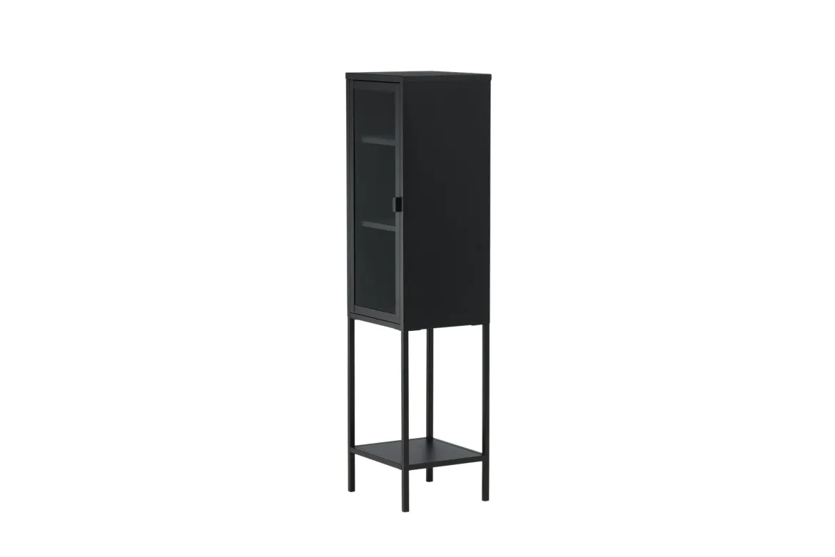 Vitrine Tero - in Schwarz mit Glasfront