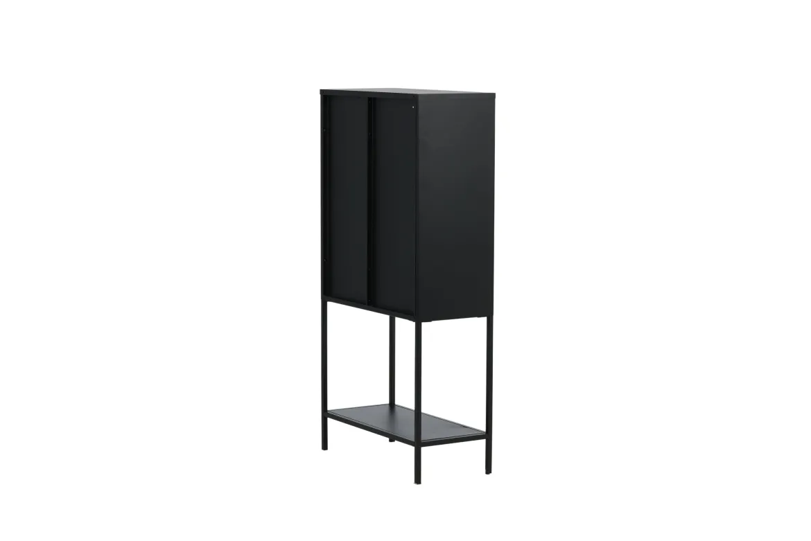 Vitrine Varda - in Schwarz mit Glastüren