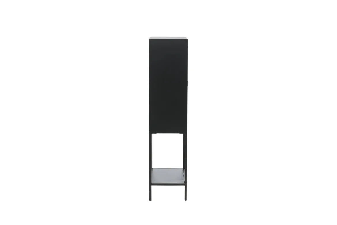 Vitrine Varda - in Schwarz mit Glastüren