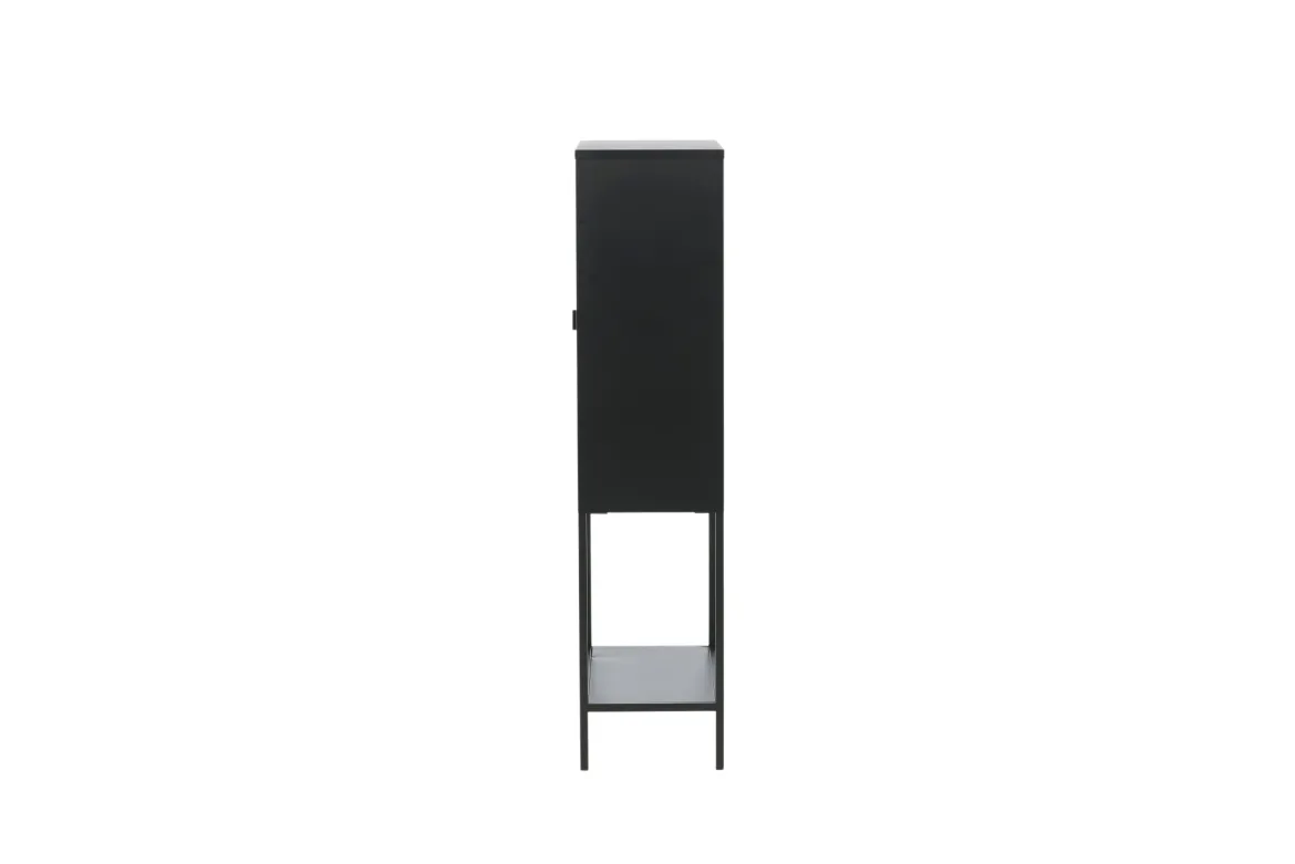 Vitrine Varda - in Schwarz mit Glastüren