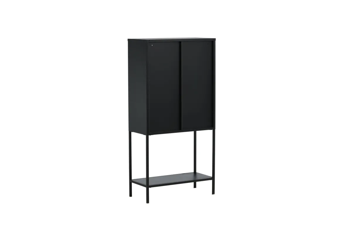Vitrine Varda - in Schwarz mit Glastüren