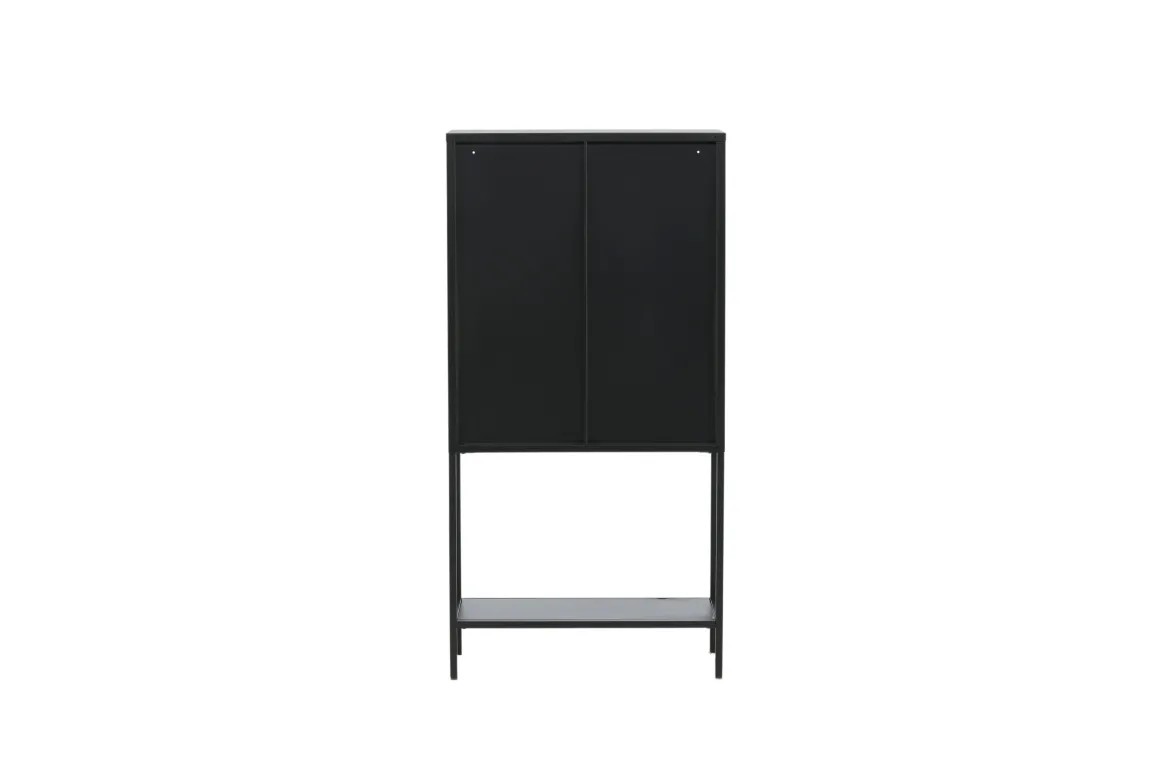 Vitrine Varda - in Schwarz mit Glastüren