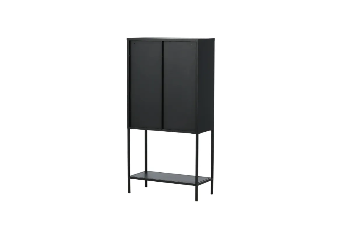 Vitrine Varda - in Schwarz mit Glastüren
