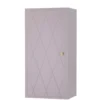 Wandschrank Lana – Violettes Holz-Kabinett mit Messinggriff & Musterfront