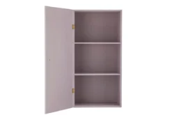 Wandschrank Lana – Violettes Holz-Kabinett mit Messinggriff & Musterfront