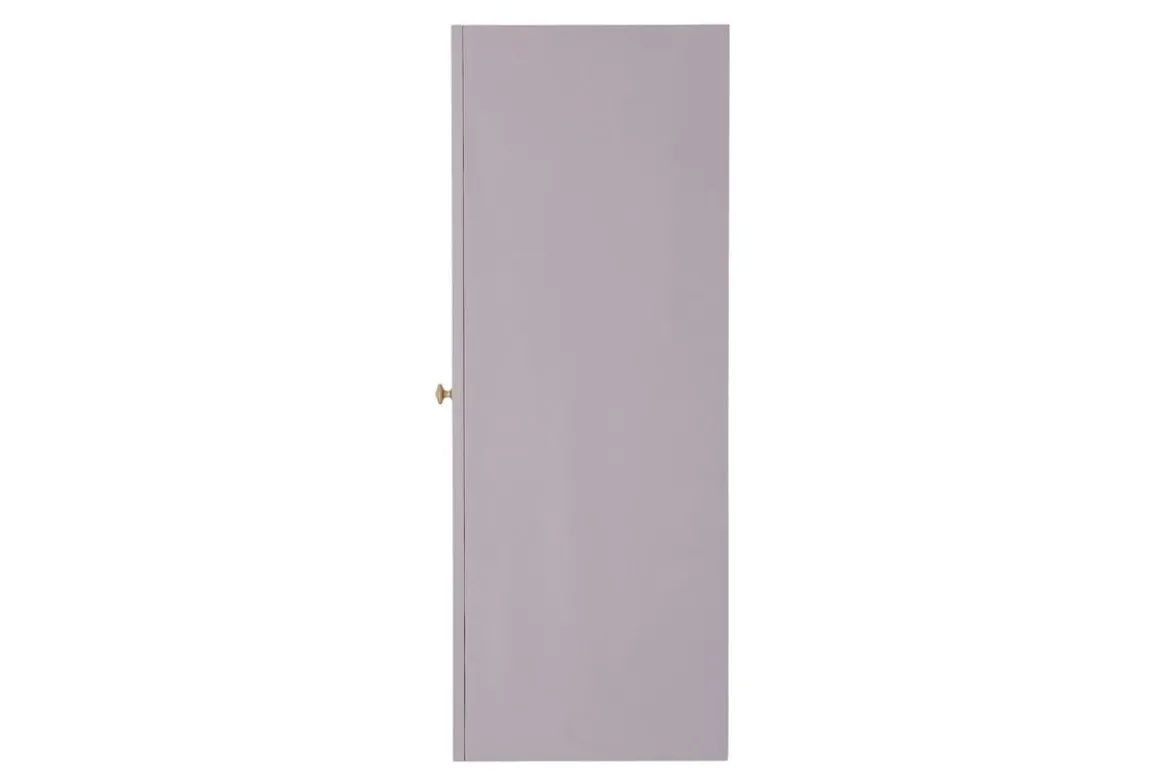 Wandschrank Lana – Violettes Holz-Kabinett mit Messinggriff & Musterfront