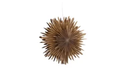 Weihnachtliche Deckenleuchte Lyra - ⌀ 35 cm in Weiß & Braun