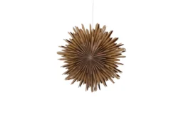 Weihnachtliche Deckenleuchte Lyra - ⌀ 35 cm in Weiß & Braun