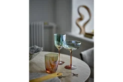 Weingläser Celeste – Glas in Bronze mit Perlmuttrand (4er-Set)