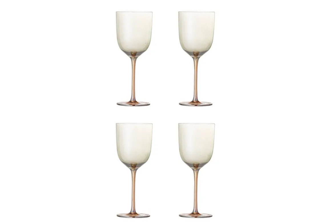 Weingläser Celeste – Glas in Bronze mit Perlmuttrand (4er-Set)