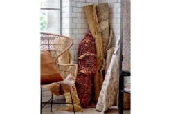 Zierkissen Arden – Baumwollkissen in Braun mit Patchwork-Optik