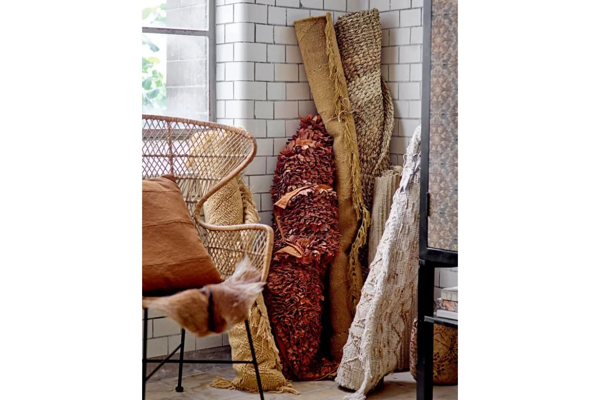 Zierkissen Arden – Baumwollkissen in Braun mit Patchwork-Optik