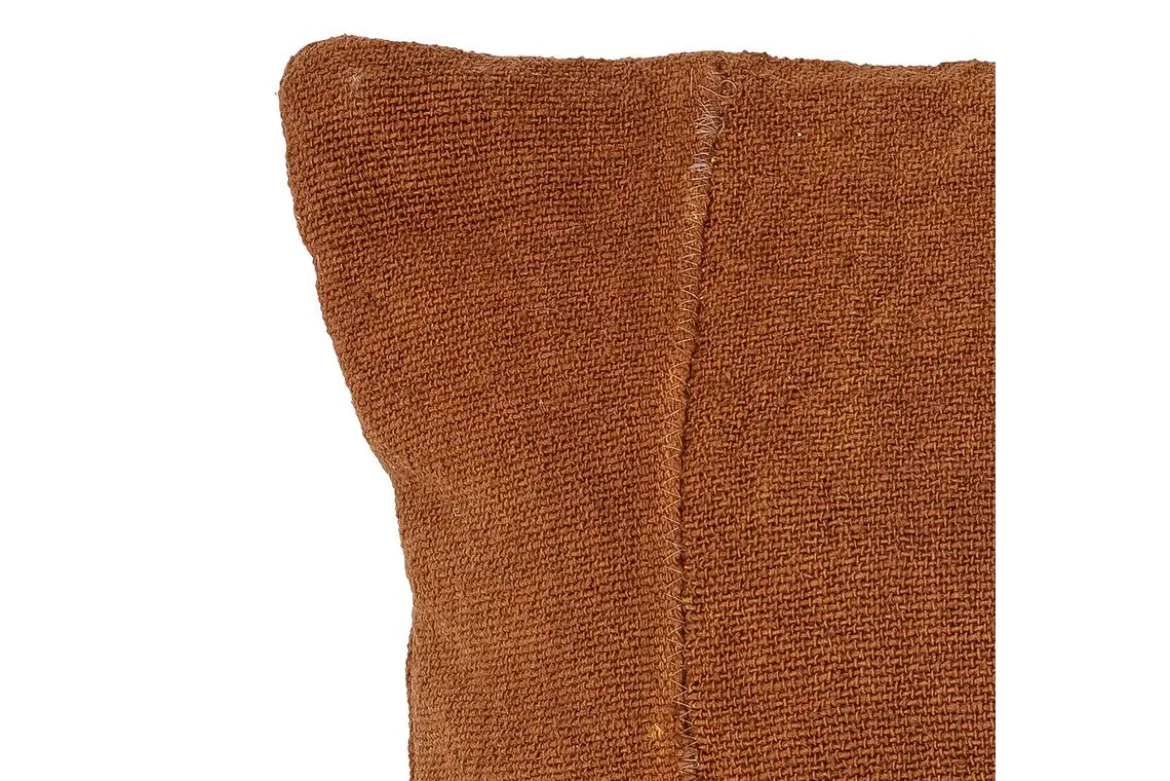 Zierkissen Arden – Baumwollkissen in Braun mit Patchwork-Optik