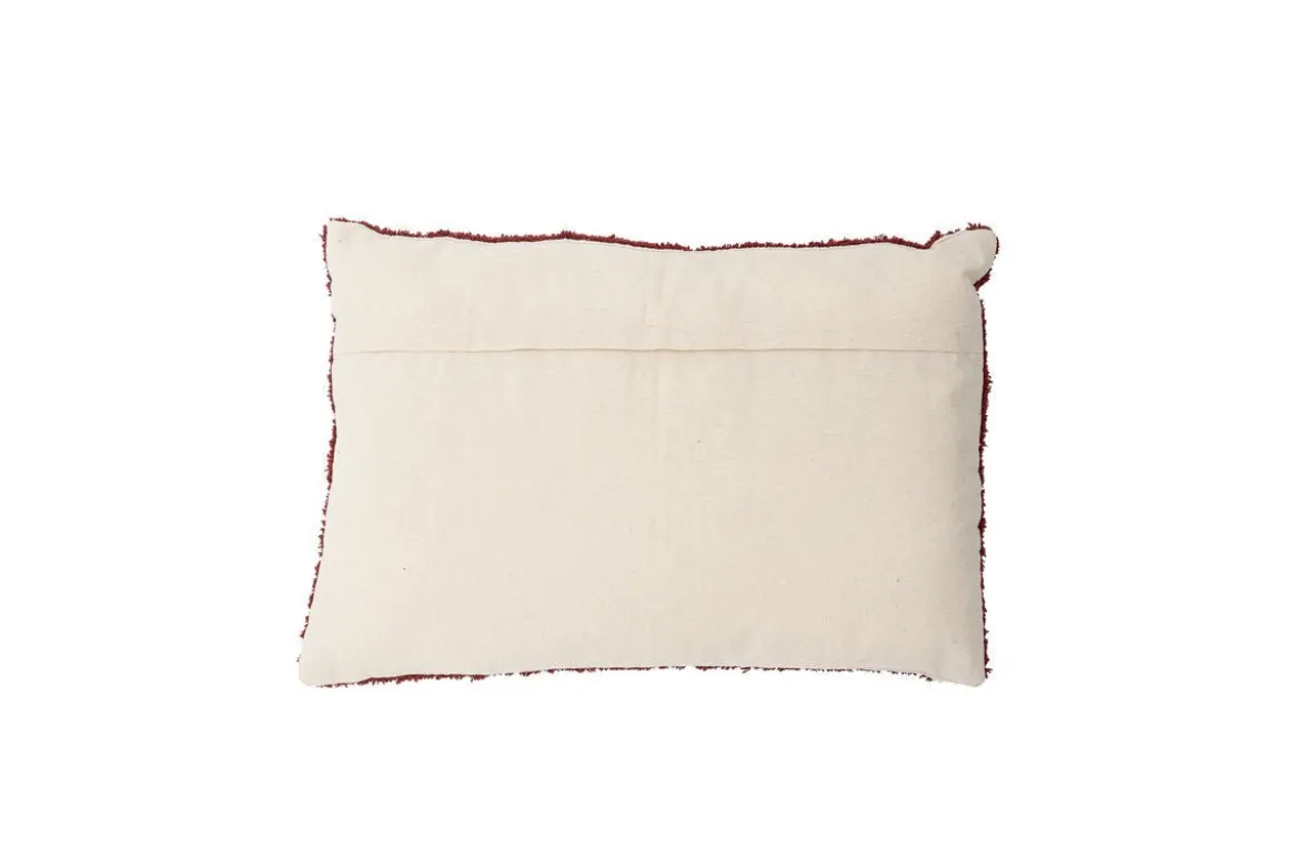 Zierkissen Cordoba – Abstraktes Tufting-Design in Bordeauxrot